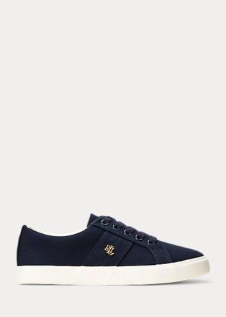 Baskets en toile bleu marine Ralph Lauren Janson II pour femme