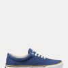 Baskets en toile de coton bleu marine avec logo Ralph Lauren pour femme