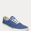 Baskets en toile de coton bleu marine avec logo Ralph Lauren pour femme