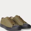 Baskets en toile olive Ralph Lauren pour homme Baskets en toile olive Ralph Lauren pour homme