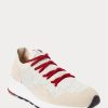 Baskets en tricot gris clair Ralph Lauren Trackster 200II pour homme Baskets en tricot gris clair Ralph Lauren Trackster 200II pour homme
