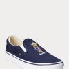 Baskets à enfiler bleu marine Ralph Lauren Keaton Polo Bear pour homme