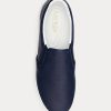 Baskets à enfiler en cuir bleu marine avec logo Ralph Lauren Haddley pour femme