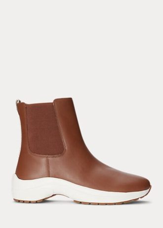 Baskets à enfiler en cuir bruni Rylee de Ralph Lauren pour femme