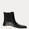 Baskets à enfiler en cuir bruni Rylee Ralph Lauren noires pour femmes Baskets à enfiler en cuir bruni Rylee Ralph Lauren noires pour femmes