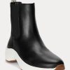 Baskets à enfiler en cuir bruni Rylee Ralph Lauren noires pour femmes Baskets à enfiler en cuir bruni Rylee Ralph Lauren noires pour femmes