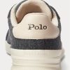 Baskets grises en flanelle Ralph Lauren Heritage Court II pour homme Baskets grises en flanelle Ralph Lauren Heritage Court II pour homme