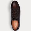 Baskets marron foncé en cuir de veau bruni Severn de Ralph Lauren pour homme Baskets marron foncé en cuir de veau bruni Severn de Ralph Lauren pour homme