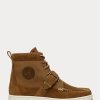 Baskets marron Ralph Lauren Ranger en nubuck et toile pour homme Baskets marron Ralph Lauren Ranger en nubuck et toile pour homme