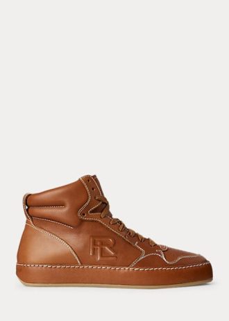 Baskets montantes en cuir de veau Jaemyn de Ralph Lauren pour femme
