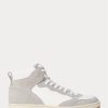 Baskets montantes en cuir et daim Ralph Lauren Court grises/blanches pour homme Baskets montantes en cuir et daim Ralph Lauren Court grises/blanches pour homme