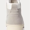 Baskets montantes en cuir et daim Ralph Lauren Court grises/blanches pour homme Baskets montantes en cuir et daim Ralph Lauren Court grises/blanches pour homme