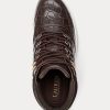 Baskets montantes en cuir gaufré Rylee marron Ralph Lauren pour femme