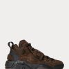 Baskets montantes en daim chocolat Ralph Lauren PS100 pour homme Baskets montantes en daim chocolat Ralph Lauren PS100 pour homme