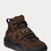 Baskets montantes en daim chocolat Ralph Lauren PS100 pour homme Baskets montantes en daim chocolat Ralph Lauren PS100 pour homme