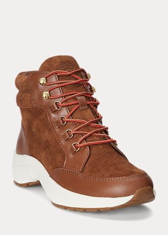 Baskets montantes en daim et cuir Rylee de Ralph Lauren pour femme