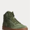 Baskets montantes en daim Ralph Lauren Court vertes pour homme Baskets montantes en daim Ralph Lauren Court vertes pour homme