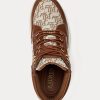 Baskets montantes marron Ralph Lauren Rylee Monogram Jacquard pour femme Baskets montantes marron Ralph Lauren Rylee Monogram Jacquard pour femme
