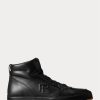 Baskets montantes noires en cuir de veau Jaemyn pour homme Ralph Lauren