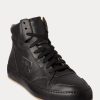 Baskets montantes noires en cuir de veau Jaemyn Ralph Lauren pour femmes Baskets montantes noires en cuir de veau Jaemyn Ralph Lauren pour femmes