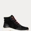 Baskets montantes noires en daim et cuir Ralph Lauren Rylee pour femmes Baskets montantes noires en daim et cuir Ralph Lauren Rylee pour femmes
