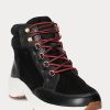Baskets montantes noires en daim et cuir Ralph Lauren Rylee pour femmes Baskets montantes noires en daim et cuir Ralph Lauren Rylee pour femmes