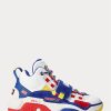 Baskets montantes Ralph Lauren PS100 blanches/bleu roi pour homme Baskets montantes Ralph Lauren PS100 blanches/bleu roi pour homme