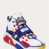 Baskets montantes Ralph Lauren PS100 blanches/bleu roi pour homme Baskets montantes Ralph Lauren PS100 blanches/bleu roi pour homme