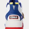 Baskets montantes Ralph Lauren PS100 blanches/bleu roi pour homme Baskets montantes Ralph Lauren PS100 blanches/bleu roi pour homme
