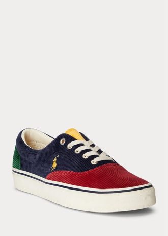 Baskets multicolores en velours côtelé à blocs de couleurs pour homme Ralph Lauren Keaton