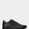 Baskets noires en cuir de veau Ralph Lauren Ethan pour homme Baskets noires en cuir de veau Ralph Lauren Ethan pour homme