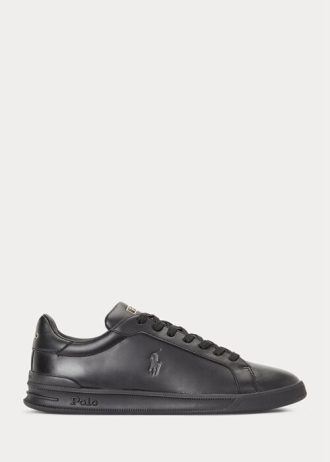 Baskets noires en cuir Ralph Lauren Heritage Court II pour homme