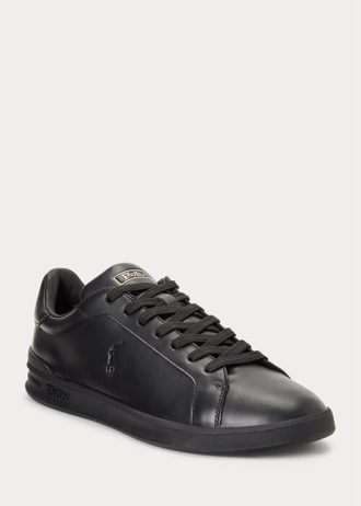 Baskets noires en cuir Ralph Lauren Heritage Court II pour homme