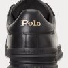 Baskets noires en cuir Ralph Lauren Heritage Court II pour homme