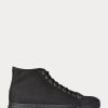 Baskets noires en toile Ralph Lauren Mayport pour hommes Baskets noires en toile Ralph Lauren Mayport pour hommes