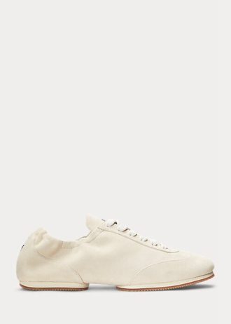 Baskets Ralph Lauren beiges The Suede Pony Ballerina pour femme