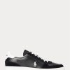 Baskets Ralph Lauren Court en cuir et daim noir/blanc pour homme Baskets Ralph Lauren Court en cuir et daim noir/blanc pour homme