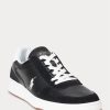 Baskets Ralph Lauren Court en cuir et daim noir/blanc pour homme Baskets Ralph Lauren Court en cuir et daim noir/blanc pour homme