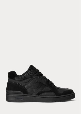Baskets Ralph Lauren Court Mid Pro noires pour homme