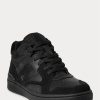 Baskets Ralph Lauren Court Mid Pro noires pour homme Baskets Ralph Lauren Court Mid Pro noires pour homme