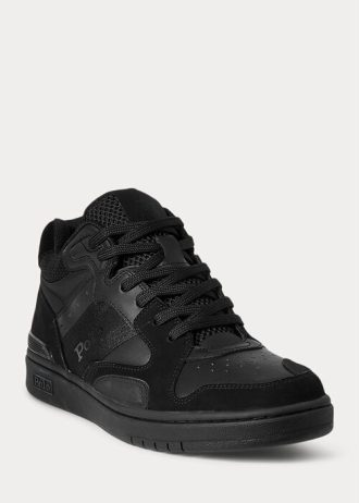 Baskets Ralph Lauren Court Mid Pro noires pour homme