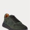 Baskets Ralph Lauren Ethan en daim de veau vert foncé pour homme Baskets Ralph Lauren Ethan en daim de veau vert foncé pour homme