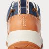 Baskets Ralph Lauren Harmon en cuir et denim marron/indigo pour homme Baskets Ralph Lauren Harmon en cuir et denim marron/indigo pour homme