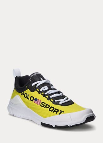 Baskets Ralph Lauren Polo Sport Tech Racer jaunes/noires pour femme
