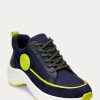 Baskets Ralph Lauren Reaghan en cuir et daim bleu marine pour femme Baskets Ralph Lauren Reaghan en cuir et daim bleu marine pour femme