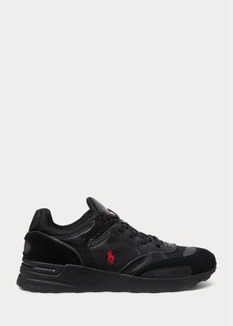 Baskets Ralph Lauren Trackster 200 noires/rouges pour homme