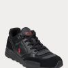 Baskets Ralph Lauren Trackster 200 noires/rouges pour homme Baskets Ralph Lauren Trackster 200 noires/rouges pour homme