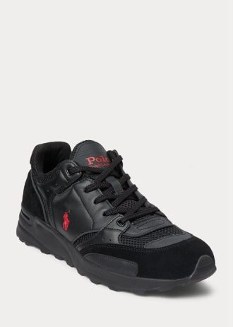Baskets Ralph Lauren Trackster 200 noires/rouges pour homme