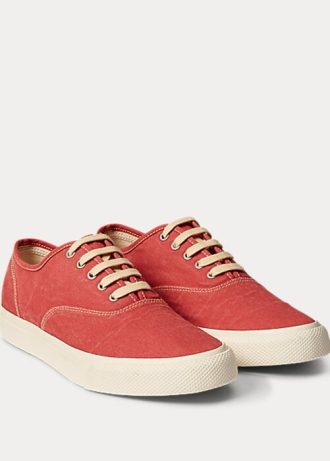 Baskets rouges en toile Ralph Lauren pour femmes