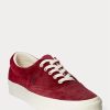 Baskets rouges en velours côtelé Ralph Lauren Keaton pour hommes Baskets rouges en velours côtelé Ralph Lauren Keaton pour hommes